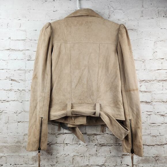 Retrofete Tai Suede Biker Jacket in Tan Size Small NWT - Picture 7 of 15